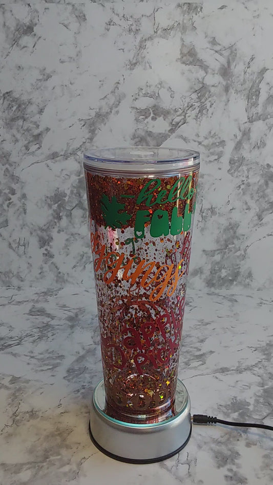 Fall Snowglobe Tumbler